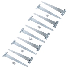18in / 450mm Heavy Duty T Tee Hinges For Shed + Garden Gates Zinc Plated 10pc