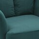 image 4 of Living and Home Modern Upholstered Swivel Armchair with Black Legs - Green Green