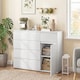 image 2 of HOMCOM Sideboard Storage Cabinet, Kitchen Cupboard with 5 Drawers | White | White embossed