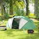 image 8 of Outsunny 4-6 Persons Camping Tent Dome Family Travel Group Hiking Room Fishing Green | Green and White