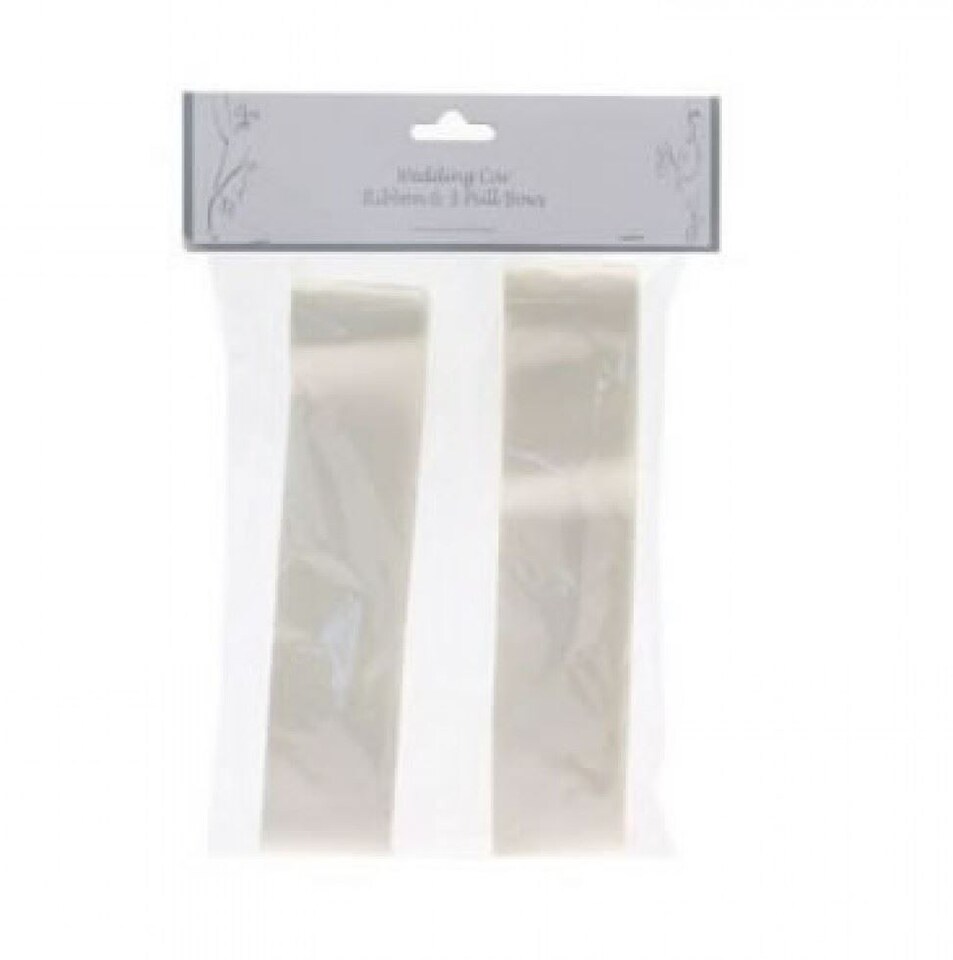 Minerva Ivory 50mm Wedding Car Ribbon & Pull Bows (Value Pack of 3) for Bridal - per pack of 3