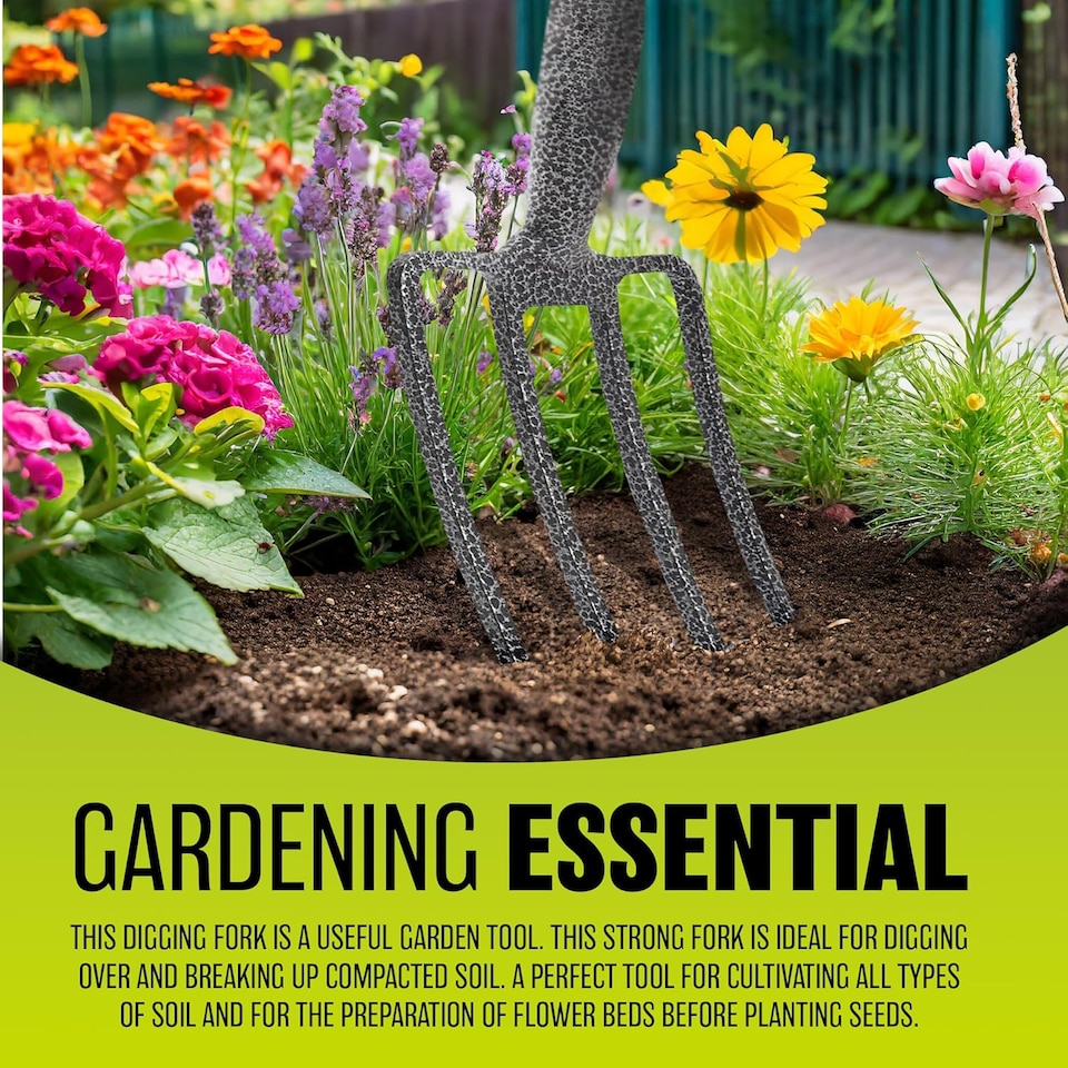 image 1 of 2pc Digging Shovel & Fork Steel Gardening Soil Spade Garden Farm Set