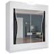 image 1 of Sliding Wardrobes 4U Stylish Wavy Mirror Sliding Wardrobe – 120cm to 203cm, Contemporary Bedroom Storage | White | 150cm