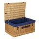 image 7 of 62cm Buff Wicker Picnic Basket with Lining | Blue | Blue | One Size