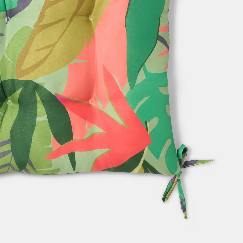 image 1 of OHS 2 x Palm Print Garden Seat Pads Outdoor Chair Cushions