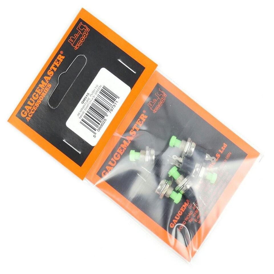 image 1 of Gaugemaster Electric Green Push to Make Switches (5)