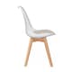 image 6 of 5PCs Dining Set - a White Round Dining Table & Set of 4 White Lorenzo Tulip chairs with Padded Seat | White
