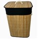 image 2 of Bamboo Laundry Basket with Lid Liner 72L Folding Washing Clothes Bin Hamper Bag Brown