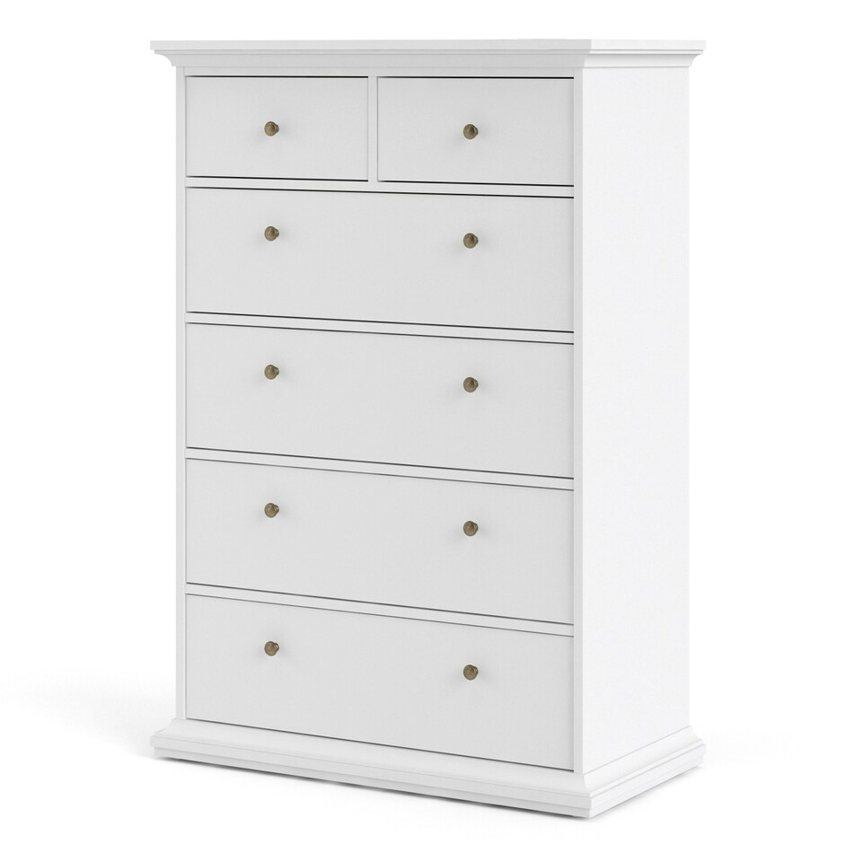 image 1 of Paris Chest of 6 Drawers in White