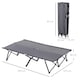 image 6 of Outsunny Double Camping Folding Cot Outdoor Portable Sleeping Bed, Grey
