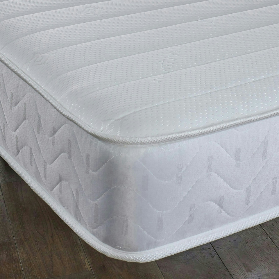 image 1 of Budget Memory Sprung Mattress - Quilted Cooltouch Straight Line Top Panel White | Double