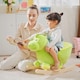 image 2 of HOMCOM Kids Rocking Horse, Plush Ride-On Dinosaur Seat with Safety Belt, 32 Songs, Ride-On Horses Toy, for Ages 18 Plus Months - Green