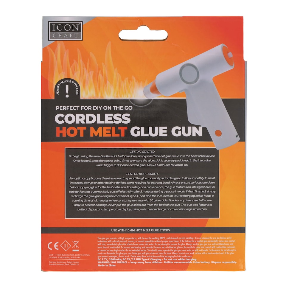 image 1 of Cordless Hot Melt Glue Gun with Glue Sticks by Icon Craft