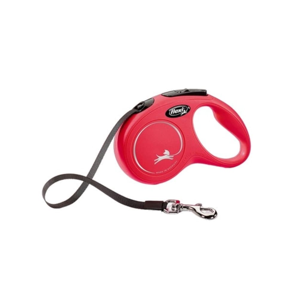 Flexi New Classic Small Retractable Dog Lead - Red - 5m