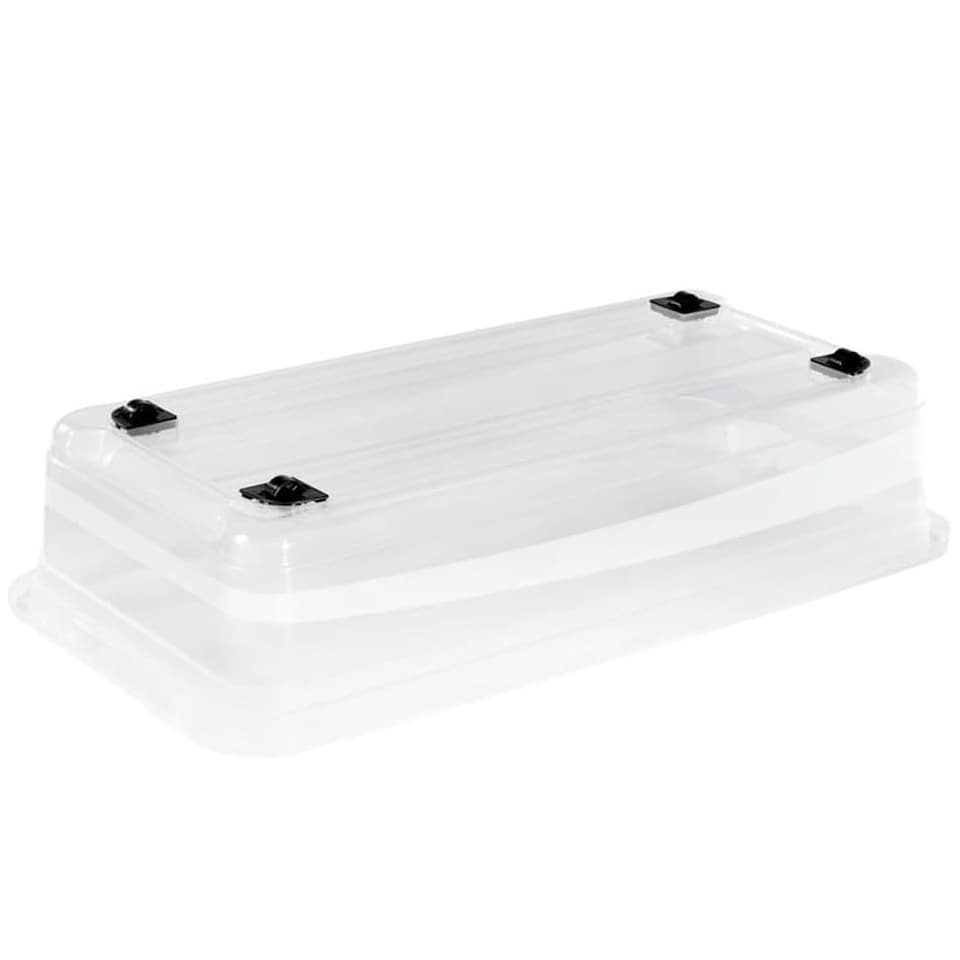 image 1 of Keeeper Crystal Box 33 Litre with Lid and Caster Wheels - Transparent