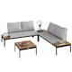 image 1 of Outsunny 4 Seater Garden Corner Sofa Set with Removable Thick Cushions Brown | Teak