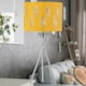image 5 of Set of 2 Tripod Table Lamps with Ochre Fern Cut Out Shades | Chrome | Yellow | Large | 2