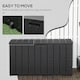 image 5 of Outsunny 336 Litre Rolling Outdoor Garden Storage Box, Plastic Container, Black