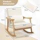 image 2 of COSTWAY Upholstered Rocking Chair Modern Rocker Wood Frame Beige White