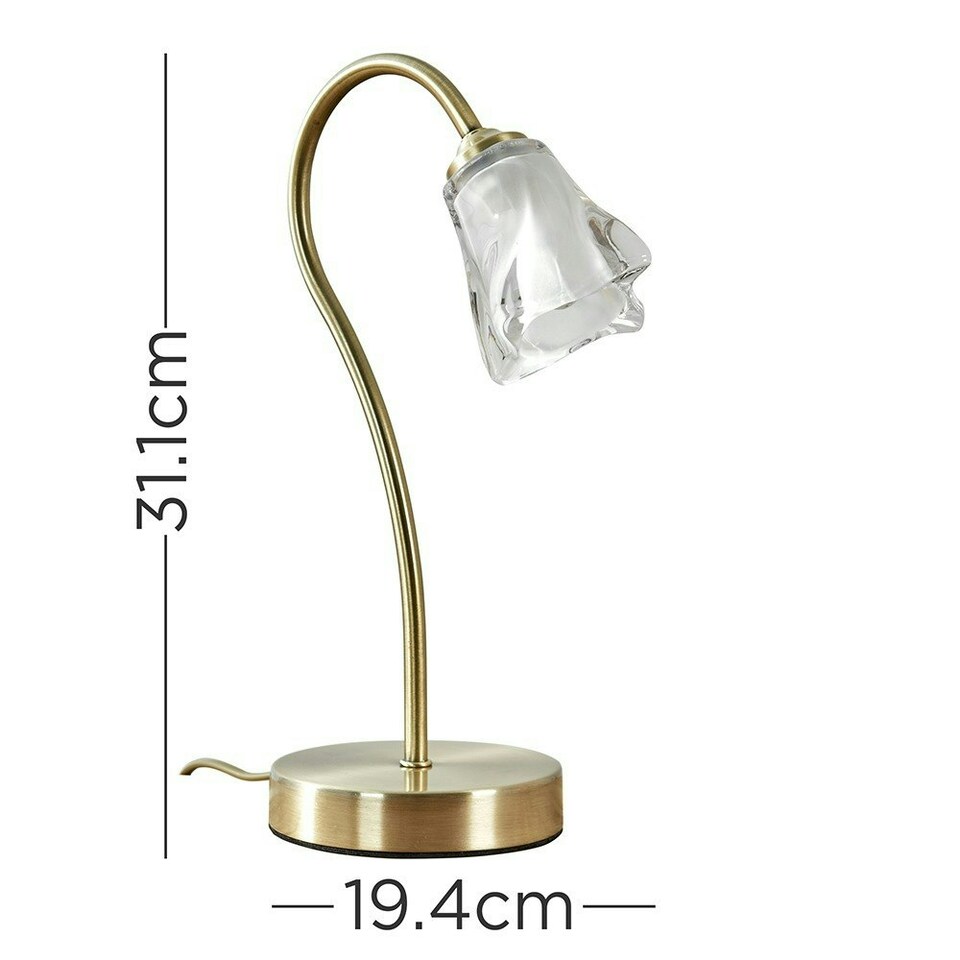 image 1 of ValueLights Dimmable Brushed Gold Table Lamp and G9 Capsule LED 3W Cool White 6500K Bulb