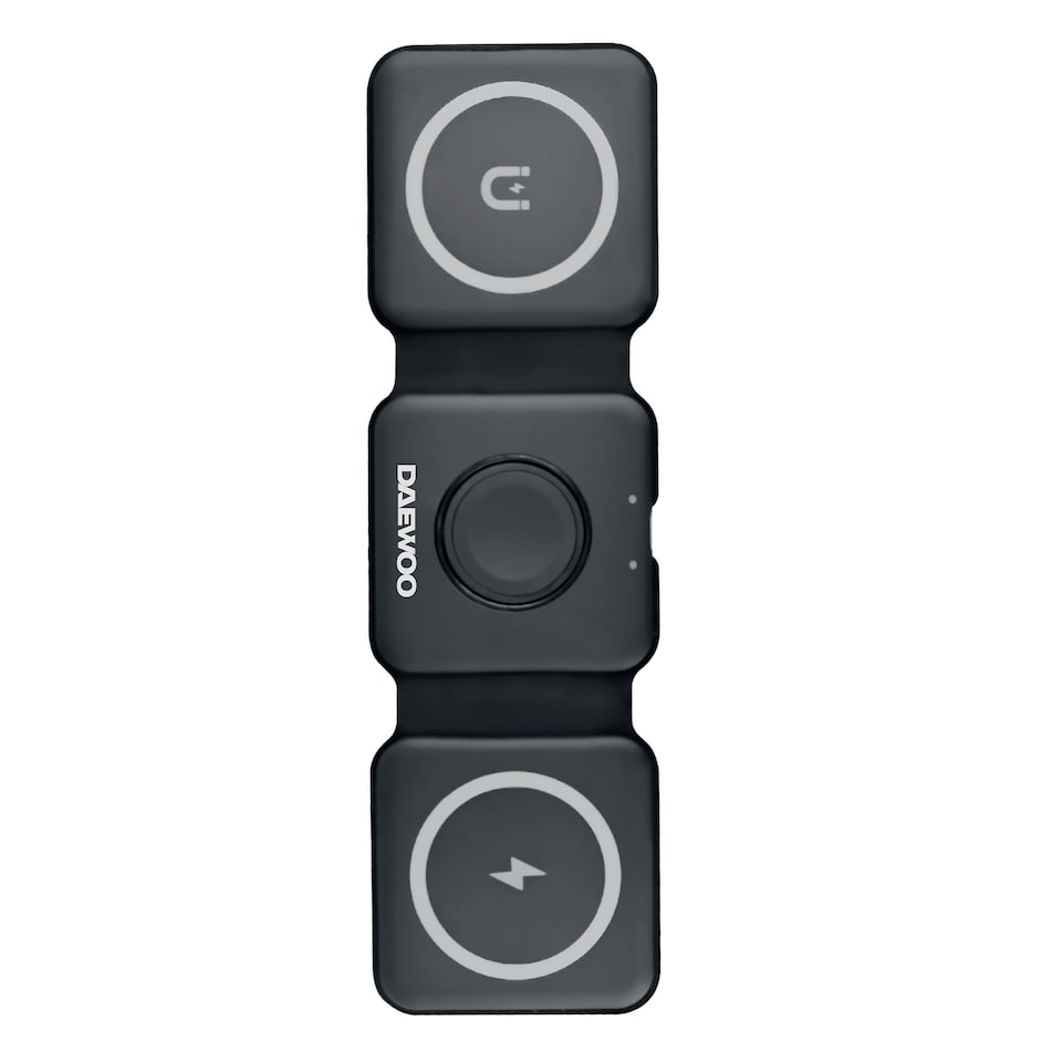 image 1 of Daewoo 3 In 1 Wireless Charger Foldable Station Black