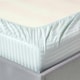image 4 of Homescapes Blue Cotton Stripe Fitted Cot Sheets 330 Thread Count, 2 Pack | Blue | One Size