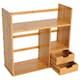 image 5 of HOMCOM Desk Organiser Desktop Bookshelf 180 Degree Rotatable 2 Drawers Bamboo