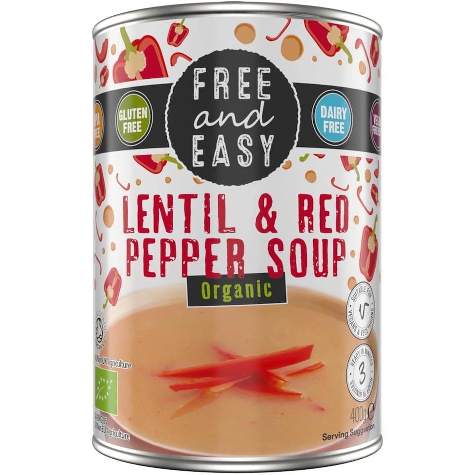 image 1 of Organic Lentil & Red Pepper Soup 400g (Free & Easy) | Multi