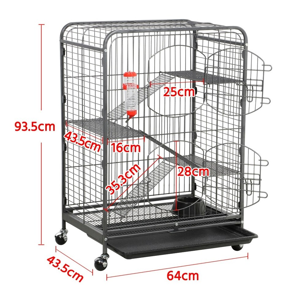 image 1 of Yaheetech 93.5 cm Tall 4-Tier Rolling Large Ferret Cage