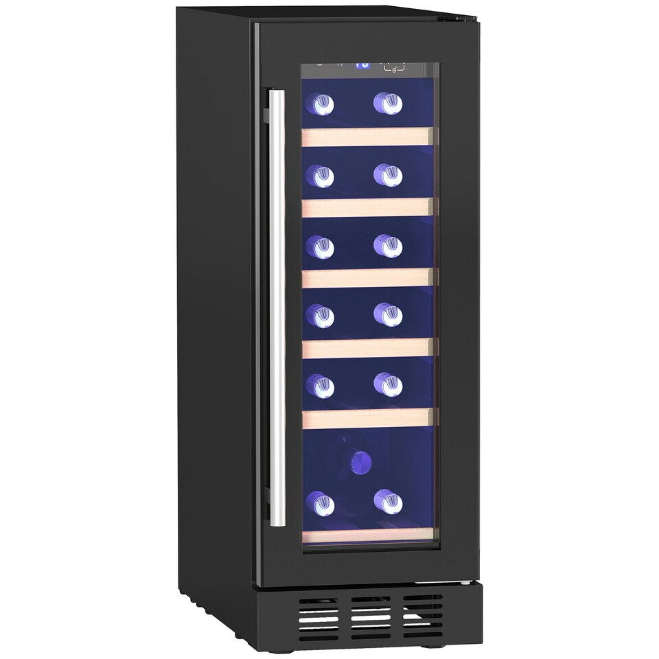 image 1 of HOMCOM Freestanding / Built-in Wine Cooler Fridge, 19 Bottle, Black 