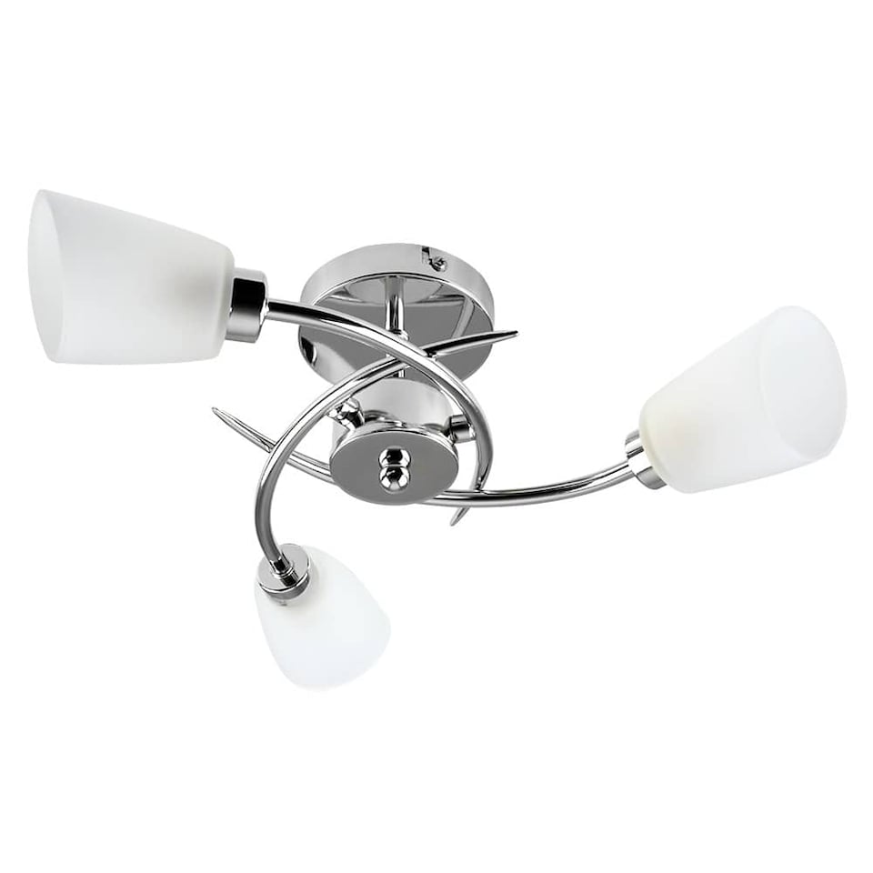 image 1 of ValueLights Kavio Polished Silver Semi-Flush Light & Bulb | Chrome
