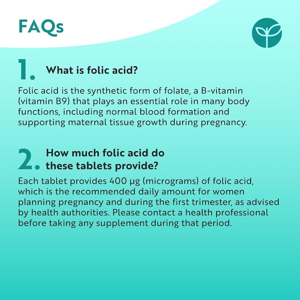 image 1 of Nutravita Folic Acid Tablets 400 mcg - Pregnancy Care - Normal Function of Immune System & Maternal Tissue Growth - 400 Vegan Vitamin B9 Tablets