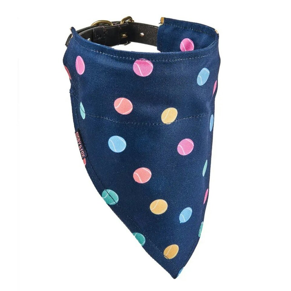 Digby & Fox Tennis Dog Bandana - Navy Blue - L