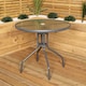 image 8 of Samuel Alexander Outdoor 4 Seater Round Glass Top Table and Chairs Patio Set with Parasol in Grey