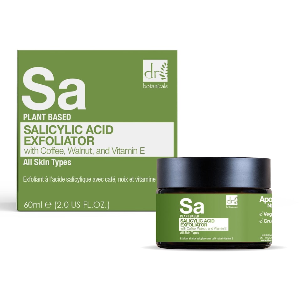 image 1 of Dr Botanicals Salicylic Acid Exfoliator with Coffee, Walnut & Vitamin E 60ml x 2 Duo Set