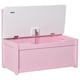 image 7 of HOMCOM 2 In 1 Wooden Toy Box, Seat Bench Storage Chest w Pneumatic Rod | Pink
