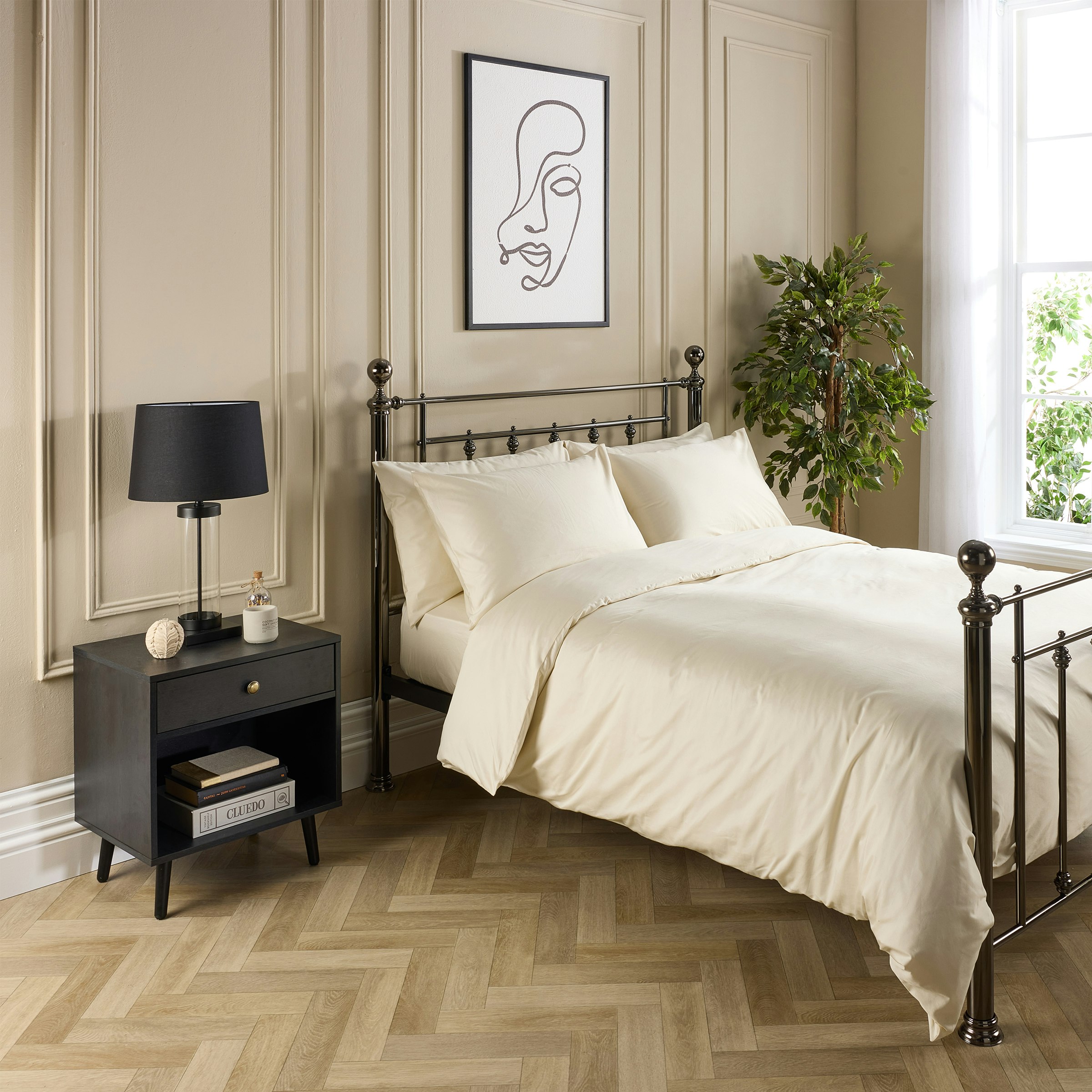 Hotel Pure Luxury 4 Star Duvet Cover Set Cream Double
