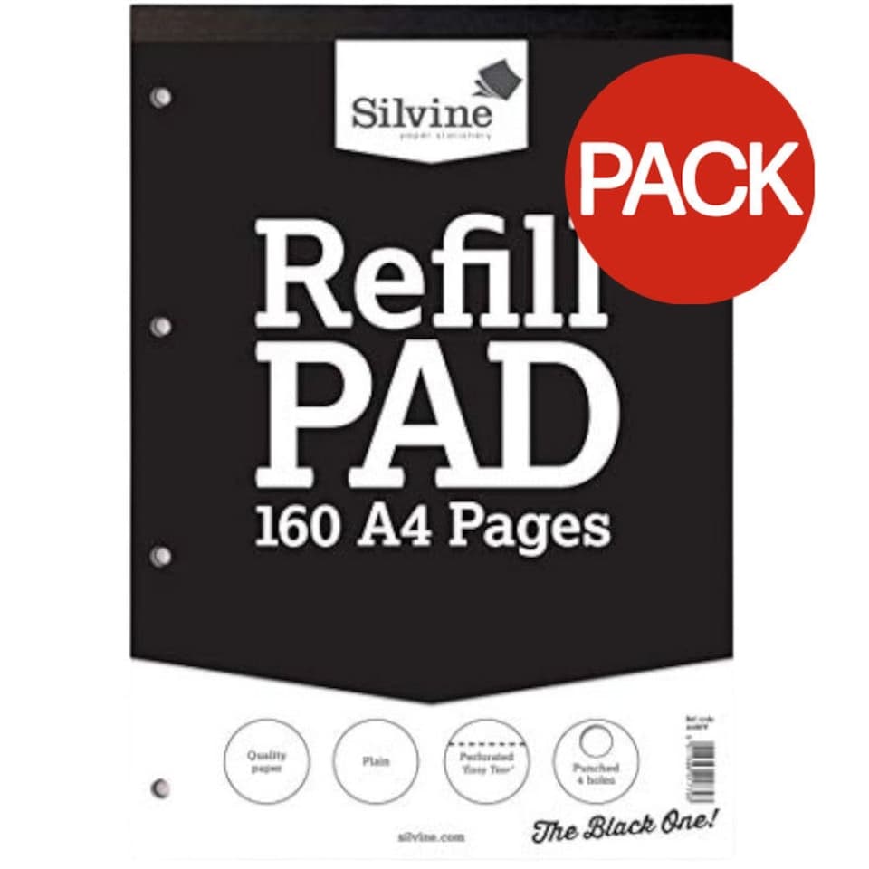 Silvine Plain A4 Refill Pad (Pack of 6) - White - One Size
