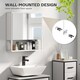 image 8 of HOMCOM Bathroom Mirror Cabinet Wall Mounted with Soft-Close Doors and Adjustable Shelf, Industrial Bathroom Wall Cabinet with Open Storage, 60 x 16 x 60 cm, White | White | White