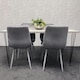 image 7 of Grey Dining Table with Hairpin Legs & 4 Grey Velvet Chairs Set for Kitchen & Dining Room Grey