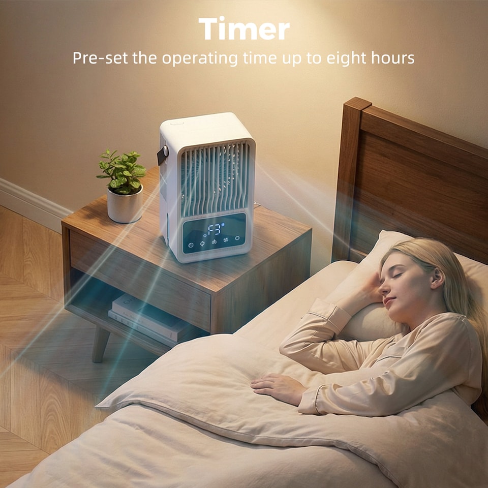 image 1 of HOMCOM Desk Fan with Humidifier RGB Light 23.2 cm | Black | Black | 15.3 x 11 x 23.2 cm