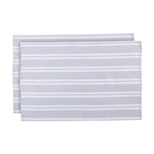 Nicola Spring Cotton Tea Towels - 60cm x 40cm - Grey Stripe - Pack of 2