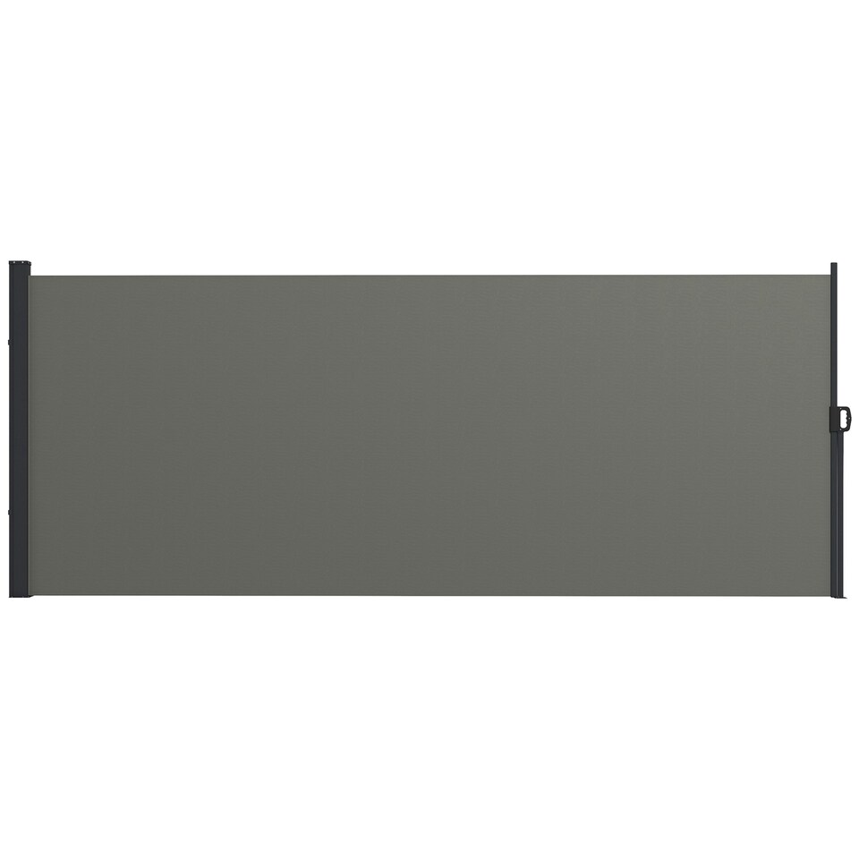 image 1 of Outsunny Side Awning Retractable, Privacy Screen, 400x160cm, Dark Grey Grey