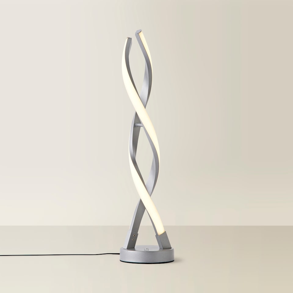 image 1 of ValueLights Infinity Double Twist Integrated LED Table Lamp | Silver
