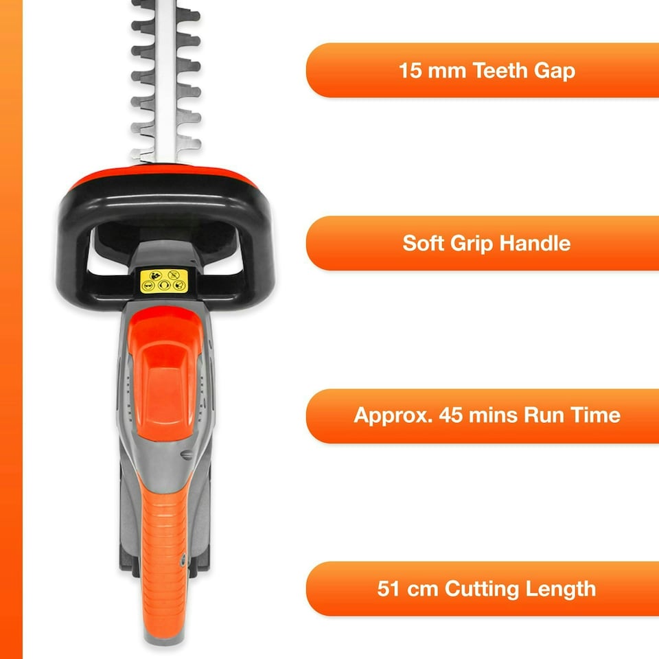 image 1 of Terratek 20V Cordless Hedge Trimmer 1 Battery & 1 Charger | Grey | Grey | 1