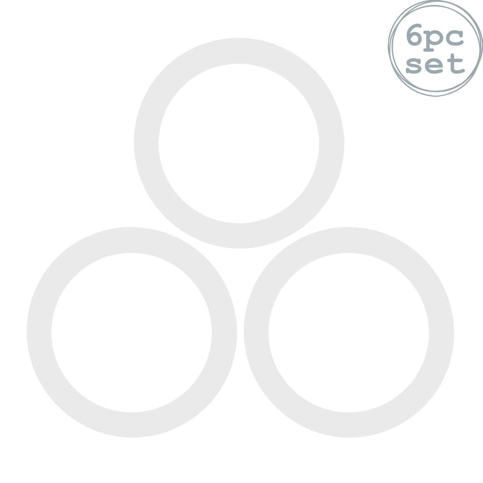 image 1 of Argon Tableware Glass Storage Jar Seals - Medium - White - Pack of 6