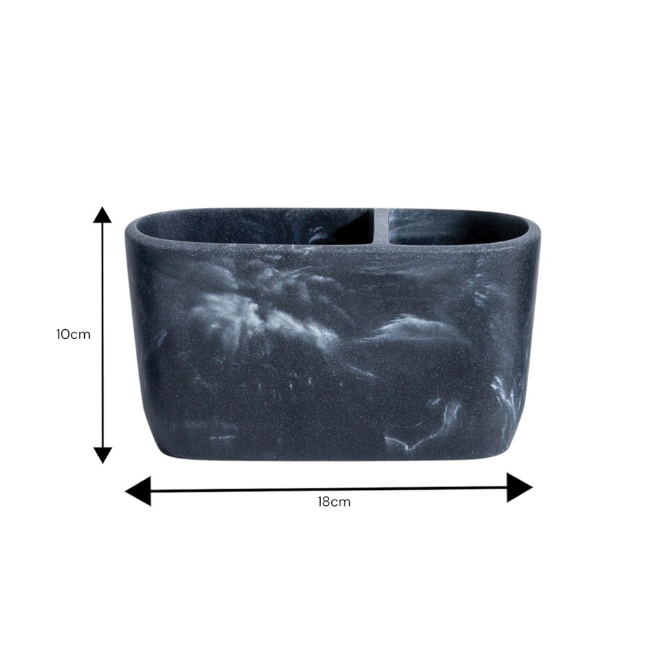 image 1 of Showerdrape Octavia Grey Bathroom Accessory Set - Soap Dish & Toothbrush Holder | Grey | Grey | 1
