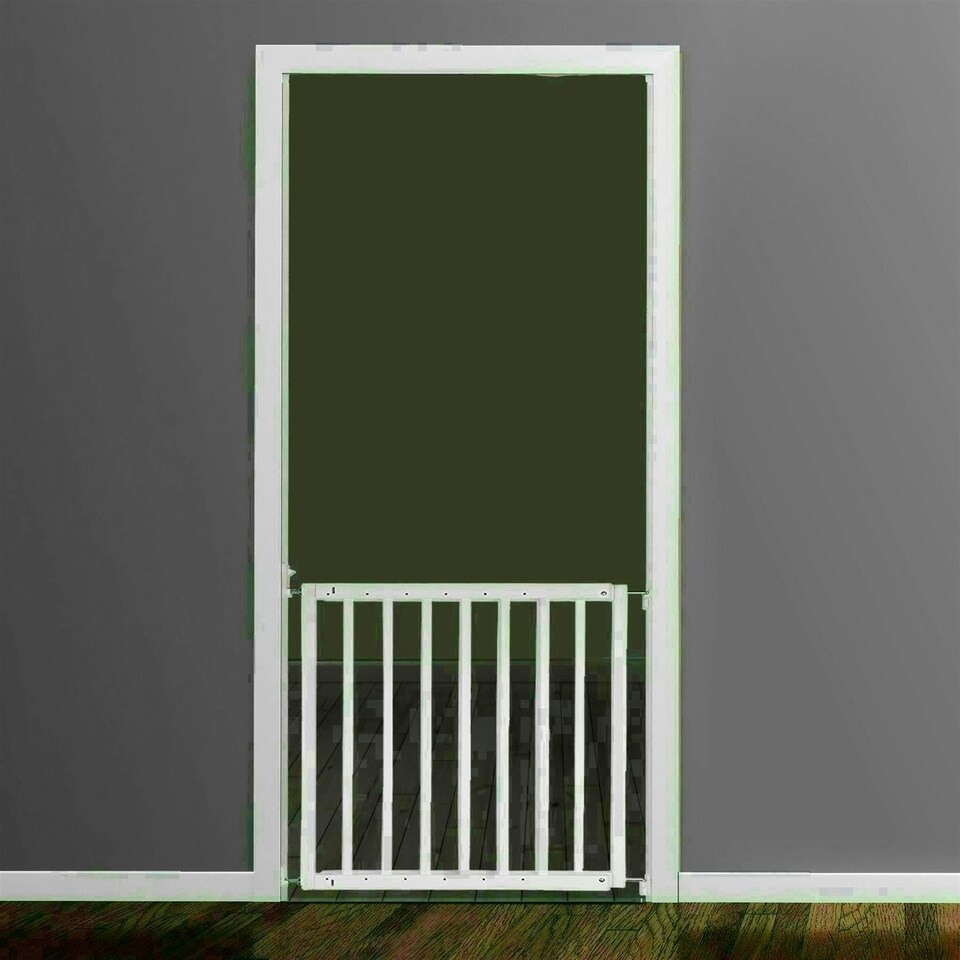 image 1 of Bettacare Chunky Wooden Screw Fit Dog Gate, 63.5cm - 105.5cm, White, Wooden Dog Gate Gate, Screw Fit Pet Stair Gate, Puppy Gate