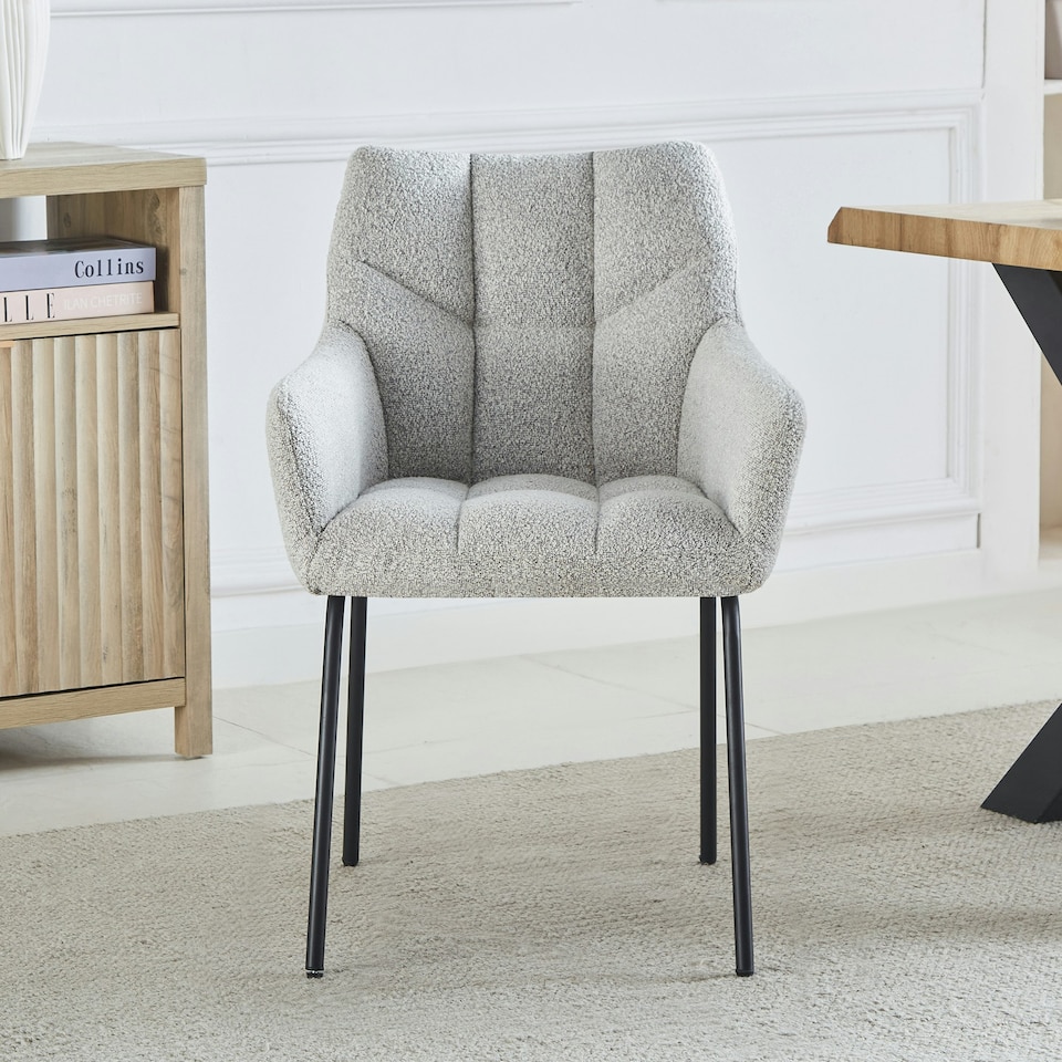 image 1 of Set of 2 Maranello Fabric Dining Chairs - Beige