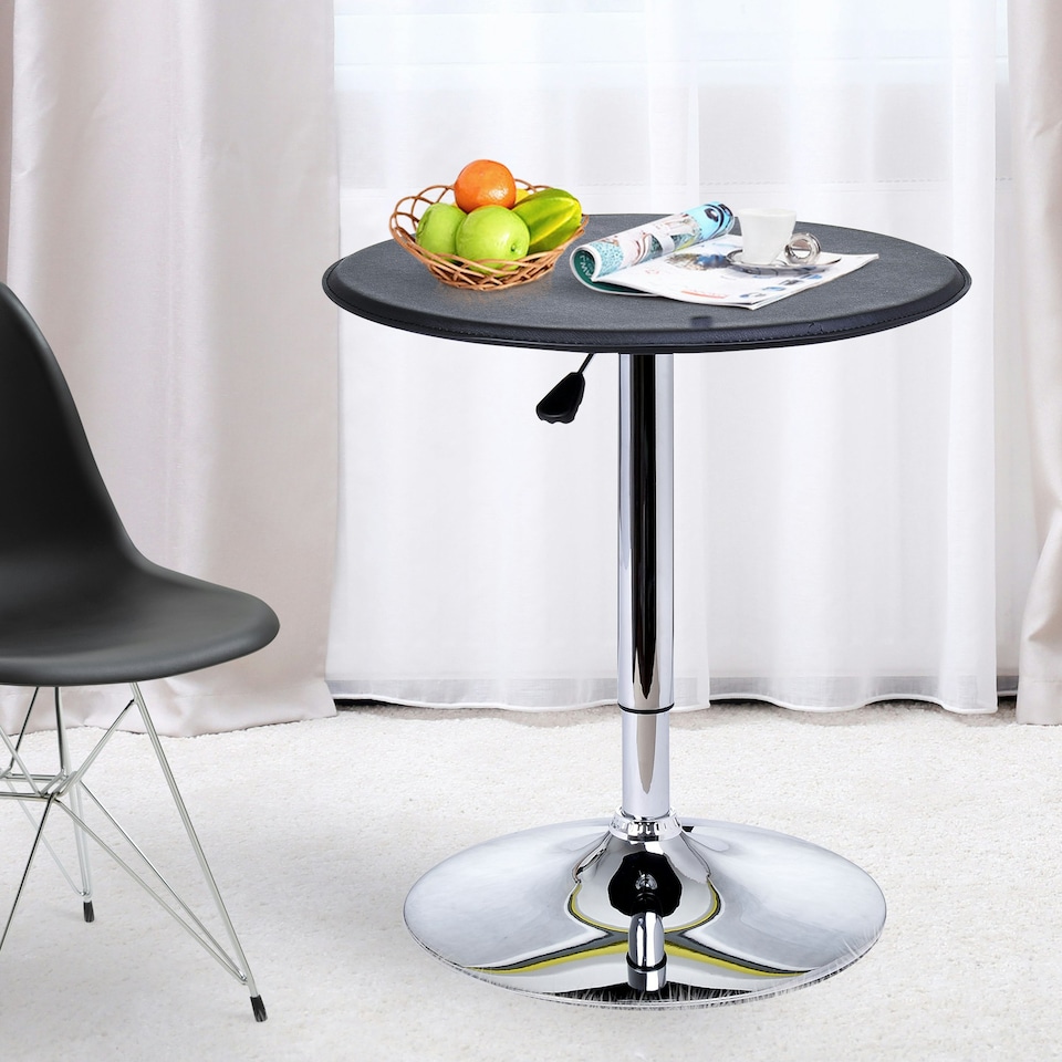 image 1 of HOMCOM Round Bar Table, Swivel Bistro Table with Adjustable Height